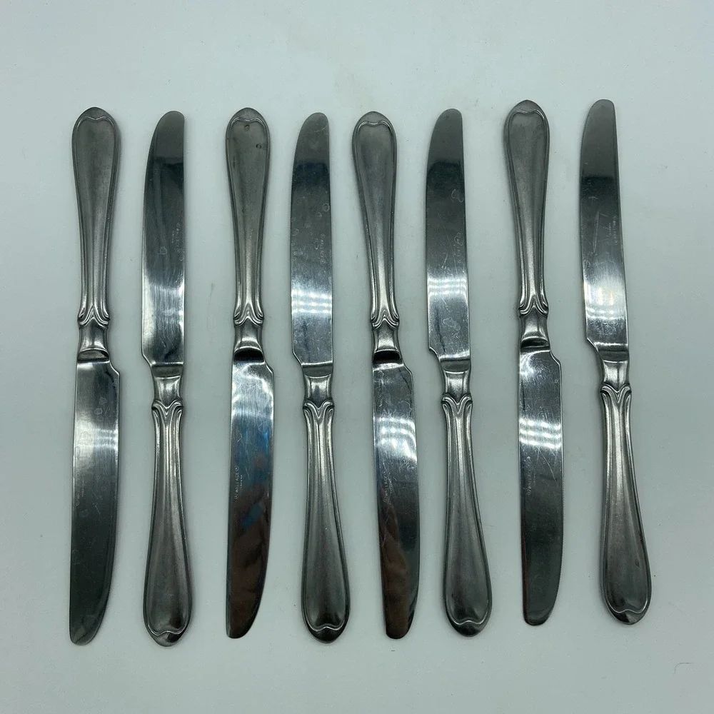Wallace Summerset Frost Set Of 8 Flatware Knives‎ Knife